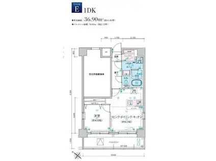 リヴシティ西川口五番館(1LDK/9階)の間取り写真