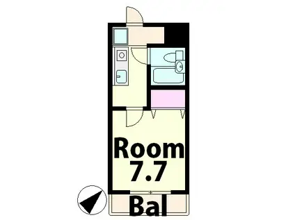 メイプル東名坂弐番館(1K/2階)の間取り写真