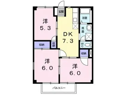スマイル天満(3DK/2階)の間取り写真