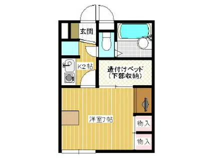 レオパレスタカギIII(1K/2階)の間取り写真