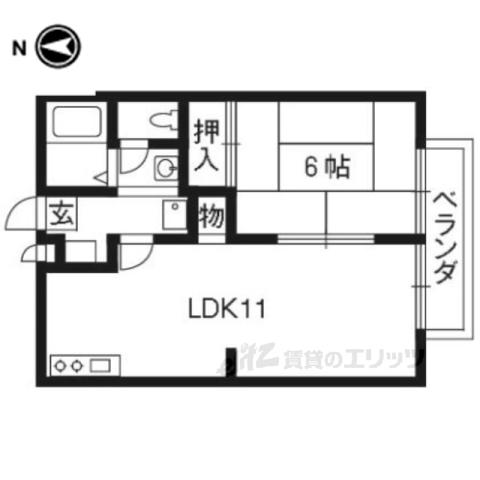 メゾンパレビラージュ(1LDK/2階)の間取り写真