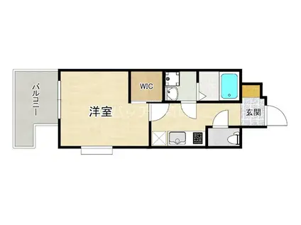 エンクレスト天神MERSII(1K/2階)の間取り写真