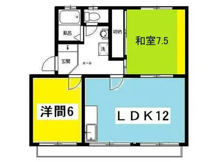 中根マンションF(2LDK/3階)の間取り写真
