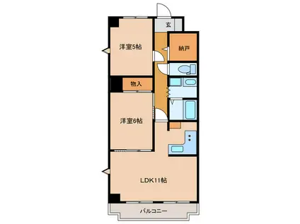 ティアラ神立(2LDK/4階)の間取り写真