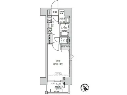 ブランシエスタ駒込(1K/2階)の間取り写真