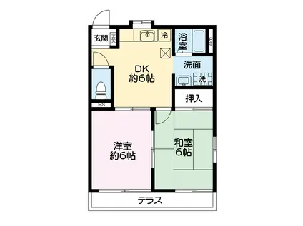 メゾンシェラ(2DK/1階)の間取り写真