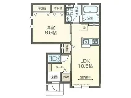 カーサ・ミライト(1LDK/1階)の間取り写真