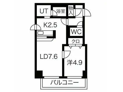 ノースコートGOODY(1LDK/4階)の間取り写真