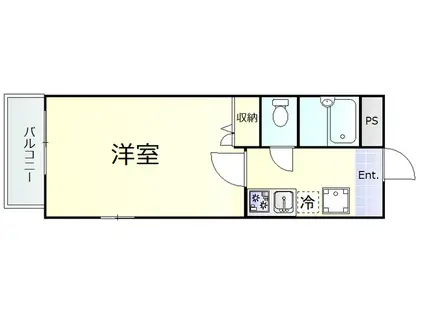 メゾン・ド・キアラ(1K/2階)の間取り写真