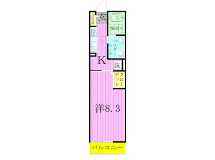 グレイスカレント2(1K/2階)の間取り写真