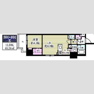ミリアレジデンス根岸柳通(1LDK/4階)の間取り写真
