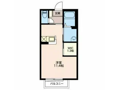 アドバンス K(ワンルーム/2階)の間取り写真