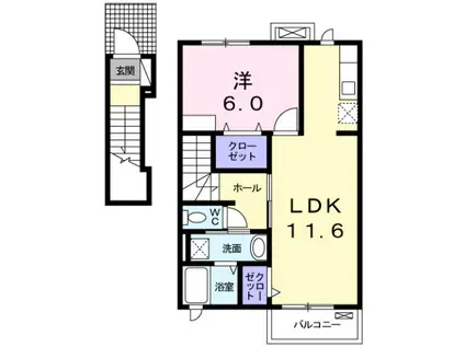 サン・ミルキIII(1LDK/2階)の間取り写真