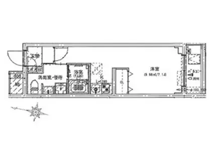 CREALPREMIER目黒 1階(ワンルーム/1階)の間取り写真