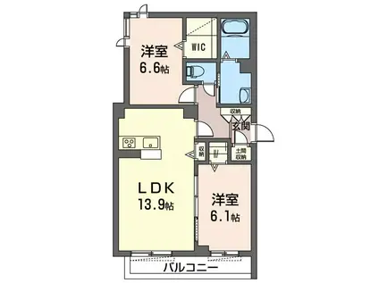 グラン・アネイル(2LDK/2階)の間取り写真