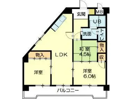 ロイヤルコーポ伊保(3LDK/5階)の間取り写真