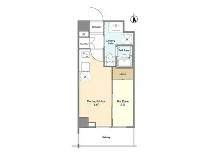 リヴィコート下落合(1DK/4階)の間取り写真