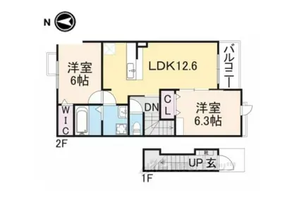 サンリット 法隆寺Ⅱ(2LDK/2階)の間取り写真