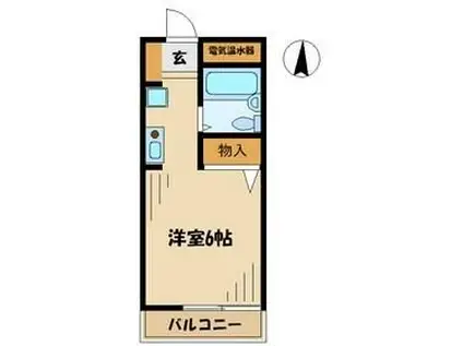 エーリフローレンスB(1K/3階)の間取り写真