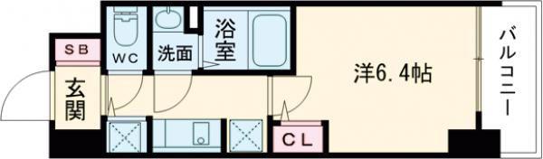 S-RESIDENCE堺湊駅前AZURE(1K/10階)の間取り写真