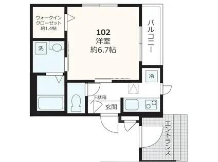 ヘーベルメゾン護国寺(1K/1階)の間取り写真
