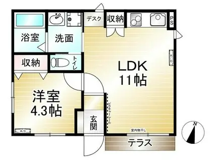 SEIL井の頭(1LDK/1階)の間取り写真