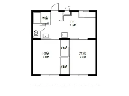 エクセレンス笹沖(2DK/2階)の間取り写真