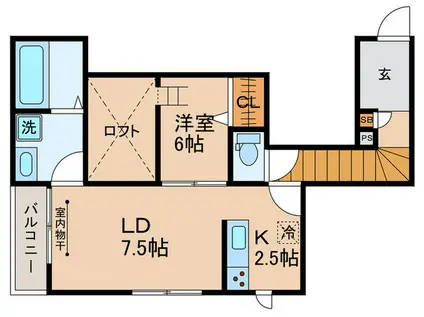 LES LIENS(1LDK/2階)の間取り写真