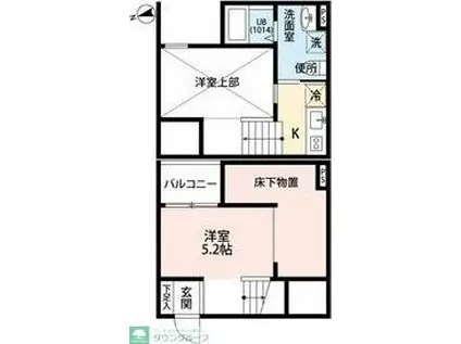 クラリエール五女子 (ワンルーム/1階)の間取り写真