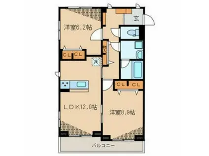 クレイン西日暮里(2LDK/3階)の間取り写真