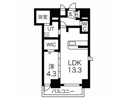 ブルームライフ八田駅前(1LDK/4階)の間取り写真