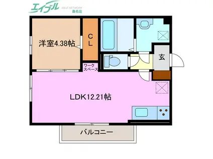 SUN QUEST(1LDK/2階)の間取り写真