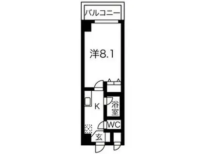 ヒルズ新栄3号館(1K/5階)の間取り写真