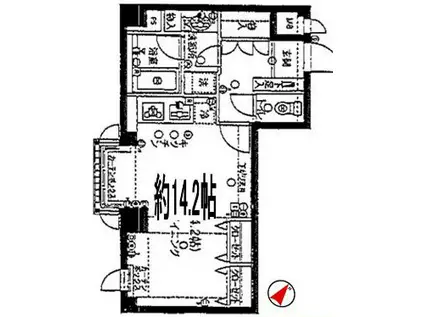 ユニロイヤル赤坂(ワンルーム/1階)の間取り写真