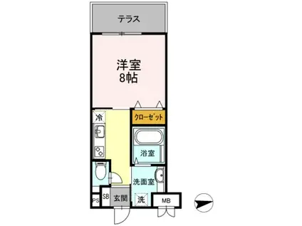 フォレスト浜田山(1K/1階)の間取り写真