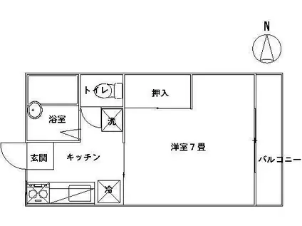 サンシャイン東岡山II(1K/2階)の間取り写真