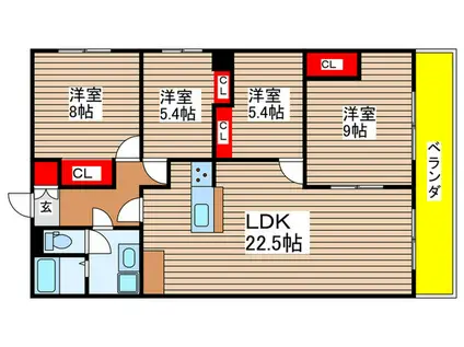 総建みどりハイム(4LDK/6階)の間取り写真