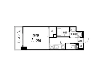 ルキシア大町西公園(1K/6階)の間取り写真