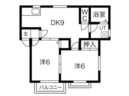 リバーパーク(2LDK/1階)の間取り写真