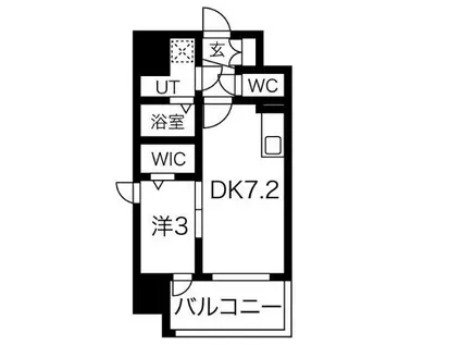 エスリード泉 外堀通(1DK/6階)の間取り写真