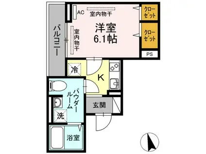 フレッチェ・ボスコIV(1K/3階)の間取り写真