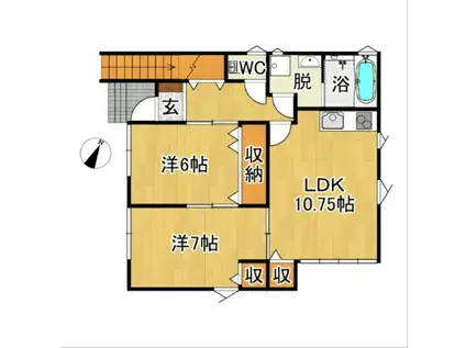 カーサラピスラズリ(2LDK/1階)の間取り写真