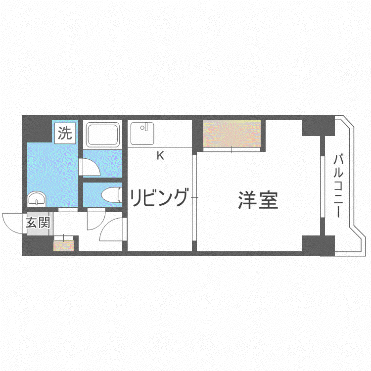 ドミ18ロイヤル(1DK/7階)の間取り写真