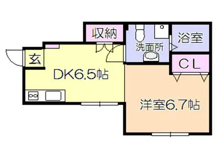 DAITO STYLE TINA(1DK/1階)の間取り写真