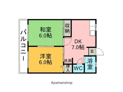 シャトレ(2DK/2階)の間取り写真