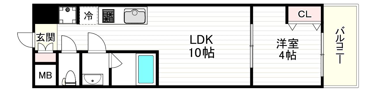 AND TERRACE 文の里(1LDK/2階)の間取り写真