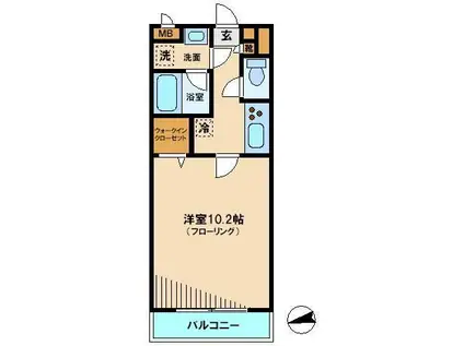 ラグラシューズ(1K/4階)の間取り写真