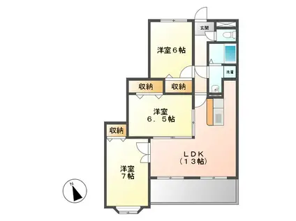 センチュリーヒルズ(3LDK/4階)の間取り写真