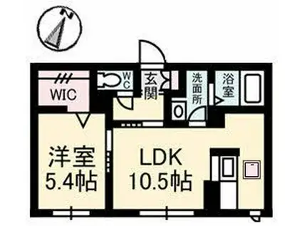 シエルクレールA棟(1LDK/1階)の間取り写真