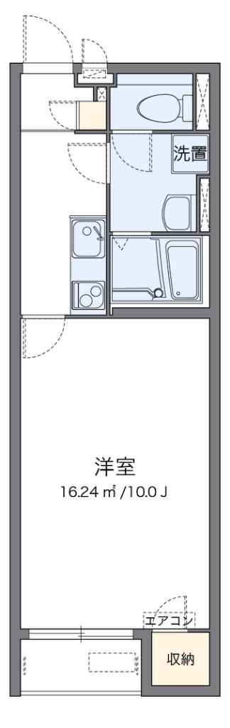 クレイノリアン K(1K/1階)の間取り写真